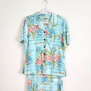 Tahiti Reef Club Dress Floral Hawaiian Sleeveless Maxi With Jacket Beach Rayon